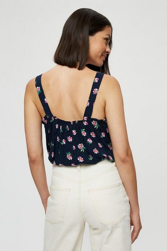 Dorothy Perkins Navy Floral Built Up Button Cami 3