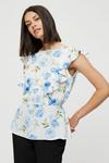 Dorothy Perkins Blue Floral Tie Back Shell Top thumbnail 1