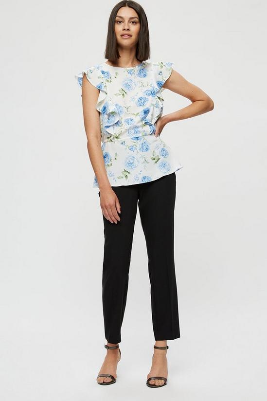 Dorothy Perkins Blue Floral Tie Back Shell Top 2