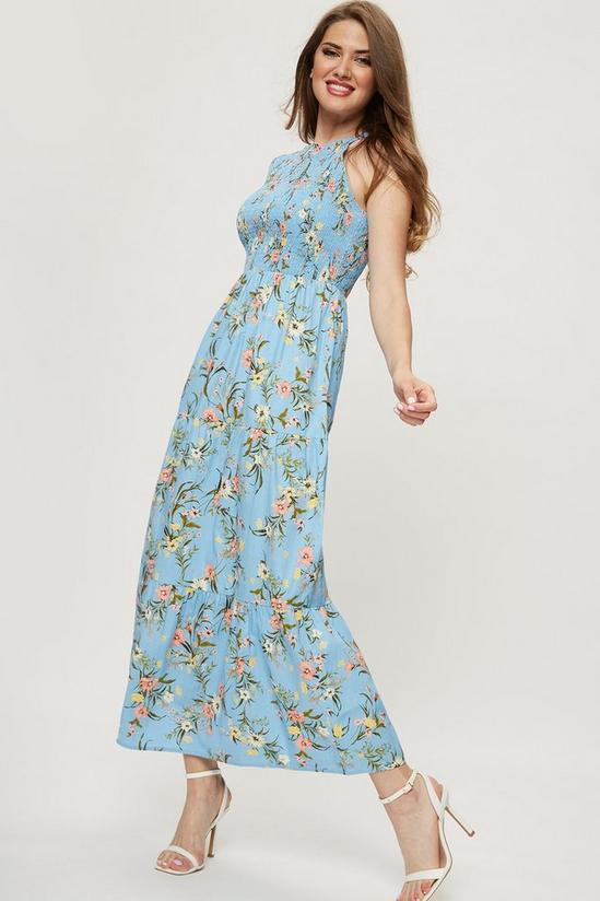 Dorothy Perkins Tall Blue Floral Halterneck Midaxi Dress 2