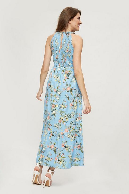 Dorothy Perkins Tall Blue Floral Halterneck Midaxi Dress 3