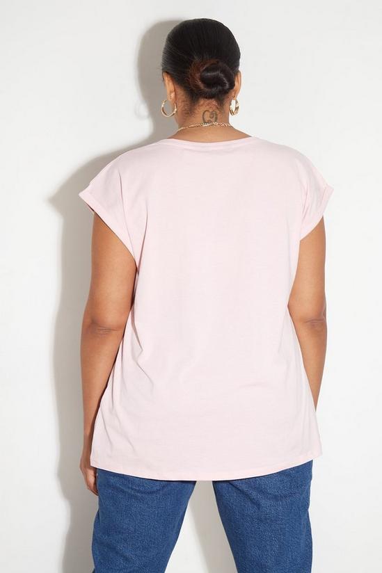 Dorothy Perkins Curve Blush Roll Sleeve T-shirt 3