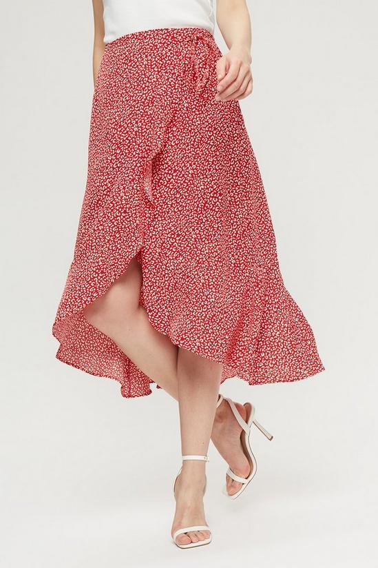 Dorothy Perkins Red Leopard Wrap Skirt 2