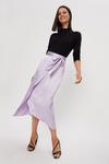 Dorothy Perkins Lilac Satin Wrap Skirt thumbnail 2