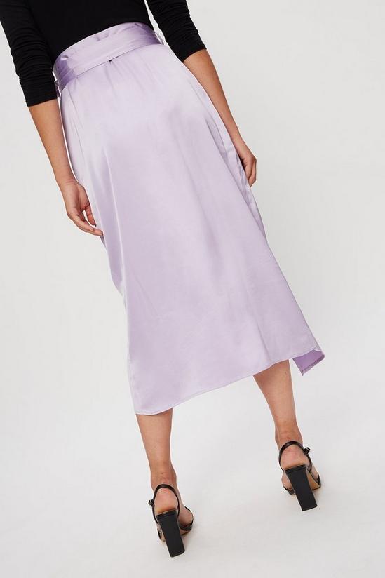 Dorothy Perkins Lilac Satin Wrap Skirt 3