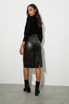 Dorothy Perkins Faux Leather Seam Detail Midi Skirt thumbnail 3
