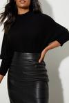 Dorothy Perkins Faux Leather Seam Detail Midi Skirt thumbnail 4
