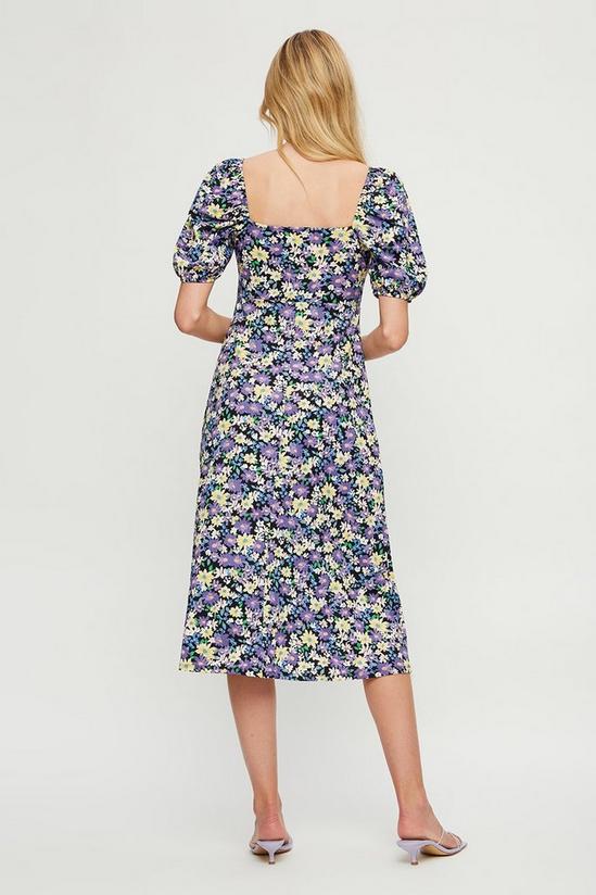 Dorothy Perkins Peach Lilac Floral Button Front Midi 3
