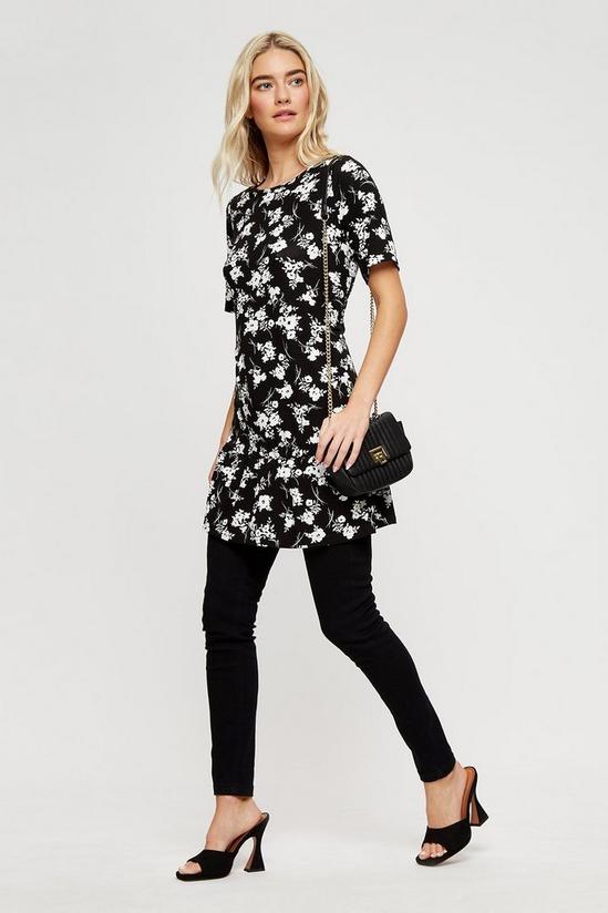 Dorothy Perkins Mono Floral Tiered Tunic 2