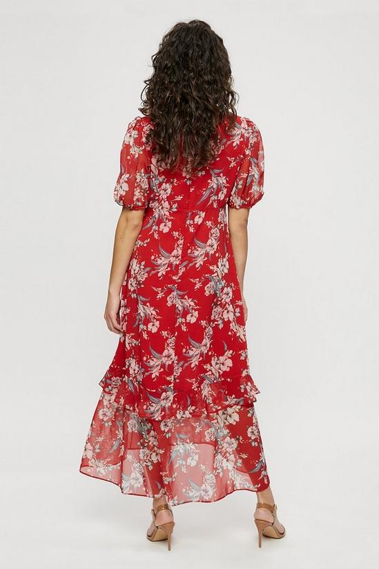 Dorothy Perkins Red Floral Midi Dress 3