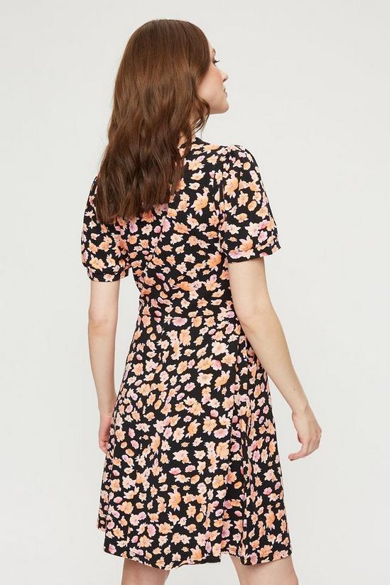 Dorothy Perkins Black Pink Floral T Shirt Dress 3