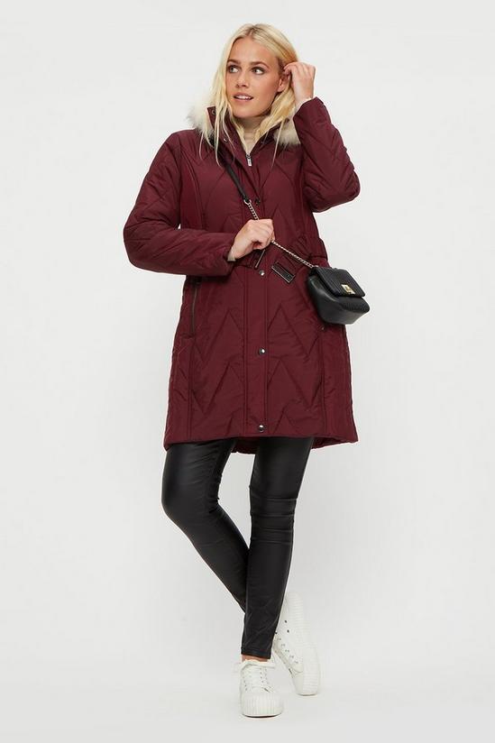 Dorothy Perkins Longline Belted Quilted Padded Coat 2