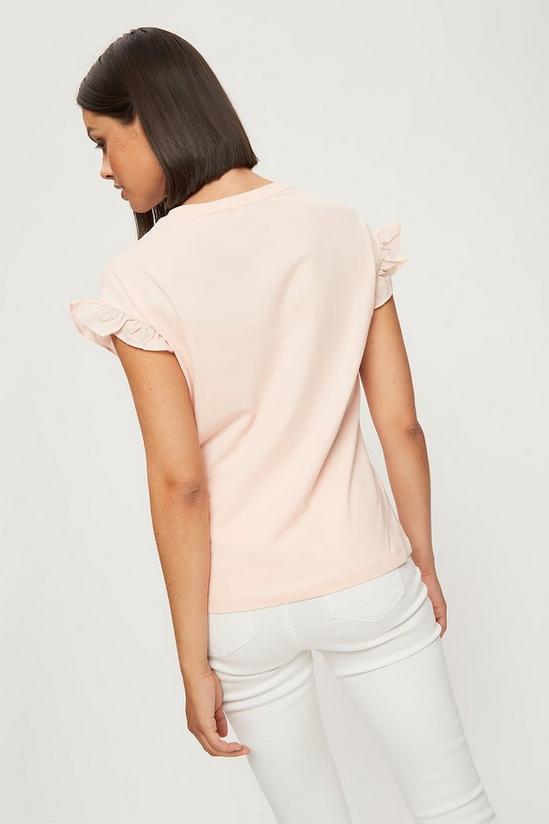 Dorothy Perkins Frill Sleeve Graphic T-shirt 3