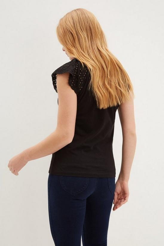 Dorothy Perkins Broderie Sleeve Embroidered T-shirt 3