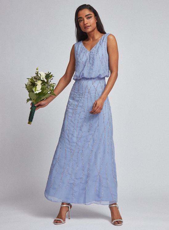 Dorothy Perkins Petite Blue Bridesmaid Morgan Maxi Dress 1