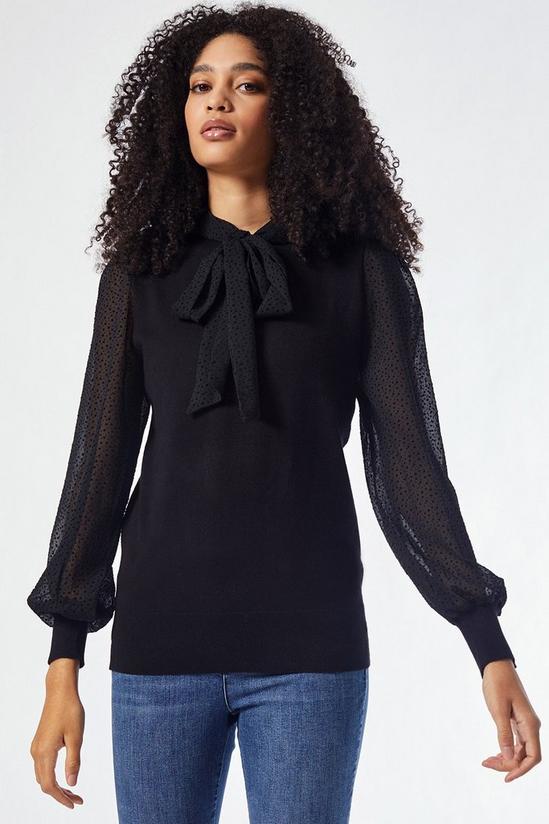 Dorothy Perkins Black Pussybow 2 in 1 Jumper 2