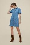 Dorothy Perkins Blue Lightwash Seamed Denim Shirt Dress thumbnail 2