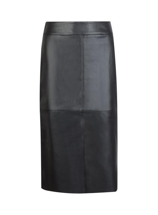 Dorothy Perkins Black Faux Leather Midi Skirt 2