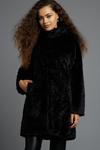 Dorothy Perkins Petites Black Faux Fur Coat thumbnail 1