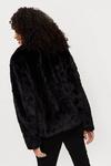 Dorothy Perkins Black Short Textured Faux Fur Coat thumbnail 3