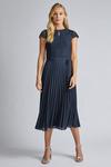 Dorothy Perkins Tall Navy Blue Lace Pleated Dress thumbnail 1