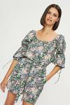 Dorothy Perkins Multi Floral Puff Sleeve Square Neck Top thumbnail 4