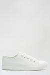 Dorothy Perkins Wide Fit White PU Icon Trainers thumbnail 1