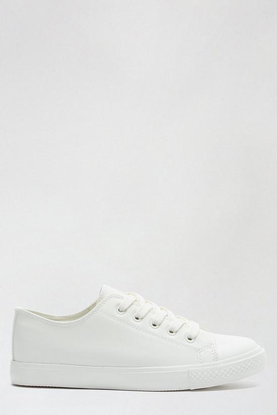 Dorothy Perkins Wide Fit White PU Icon Trainers 1