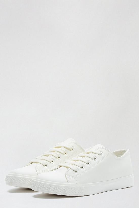 Dorothy Perkins Wide Fit White PU Icon Trainers 2