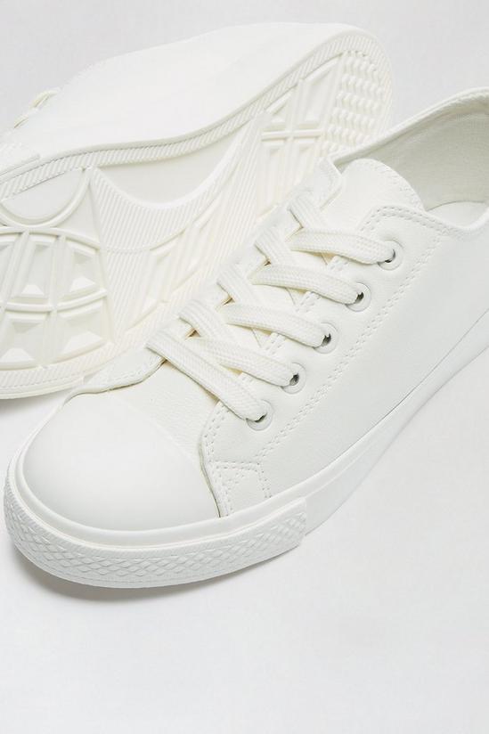 Dorothy Perkins Wide Fit White PU Icon Trainers 3