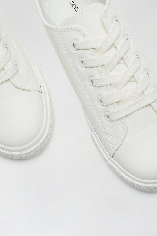 Dorothy Perkins Wide Fit White PU Icon Trainers 4