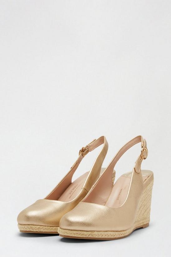 Dorothy Perkins Wide Fit Gold Drifting Wedges 2
