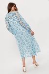 Dorothy Perkins Blue Floral Chiffon Smock Midaxi Dress thumbnail 3