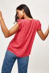 Dorothy Perkins Pink Red Ditsy Crinkle Shirred Top thumbnail 3