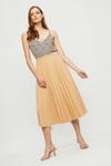 Dorothy Perkins Champagne Jersey Pleated Skirt thumbnail 1