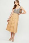 Dorothy Perkins Champagne Jersey Pleated Skirt thumbnail 2