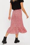 Dorothy Perkins Petite Pink & Red Leopard Frill Detail Skirt thumbnail 3