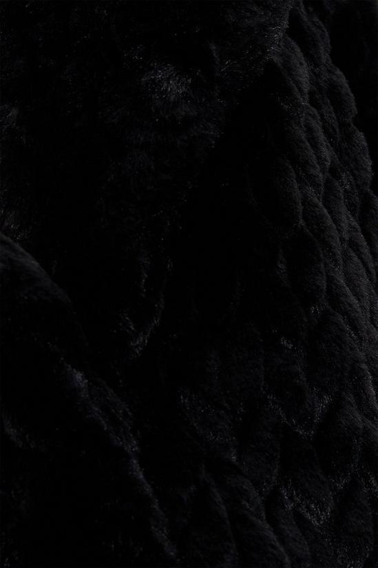 Dorothy Perkins Longline Textured Faux Fur Coat 5