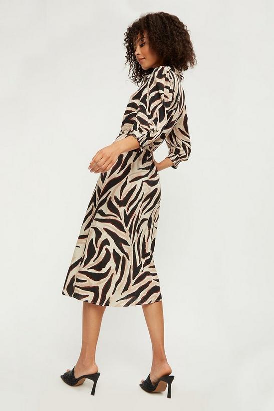 Dorothy Perkins Camel Zebra Midi Shirt Dress 3