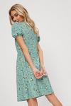 Dorothy Perkins Sage Floral Button Textured Mini Dress thumbnail 3