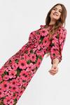 Dorothy Perkins Pink Poppy Midi Shirt Dress thumbnail 1