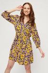 Dorothy Perkins Pink & Yellow Floral Mini Shirt Dress thumbnail 1
