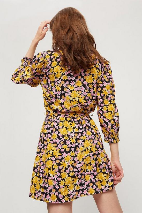 Dorothy Perkins Pink & Yellow Floral Mini Shirt Dress 3