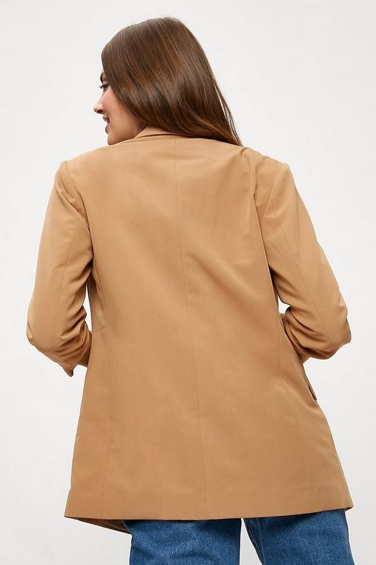 Dorothy Perkins Tall Camel Ruched Sleeve Blazer 3