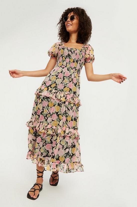 Dorothy Perkins Vintage Floral Shirred Bodice Midaxi Dress 2