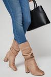 Dorothy Perkins Taupe Kinder Ruched Boot thumbnail 1
