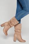 Dorothy Perkins Taupe Kinder Ruched Boot thumbnail 3