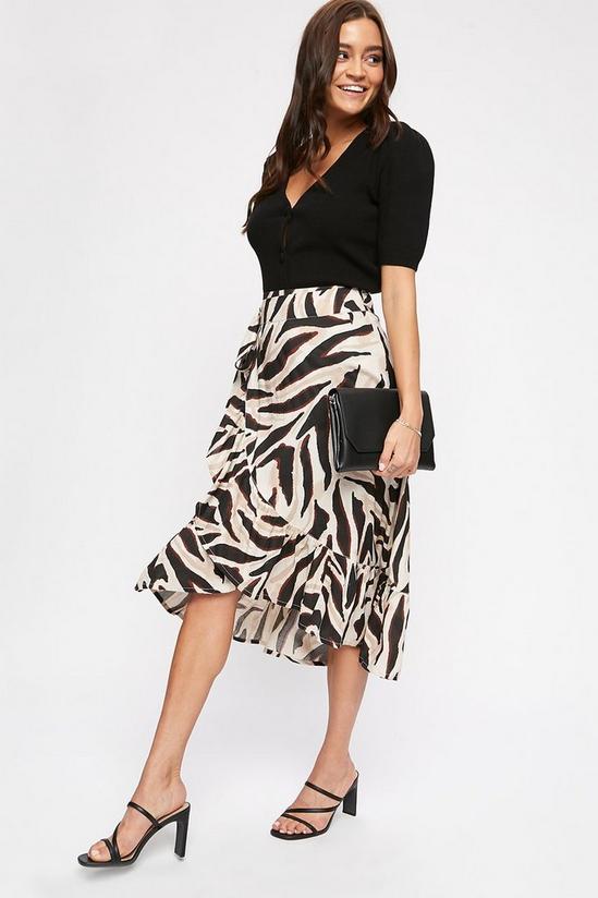 Dorothy Perkins Neutral Zebra Print Wrap Skirt 2