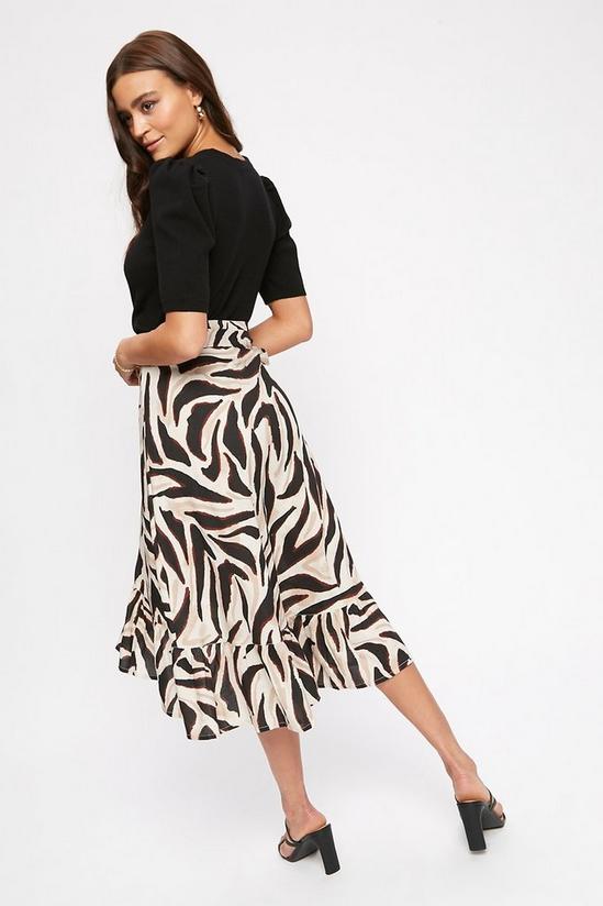 Dorothy Perkins Neutral Zebra Print Wrap Skirt 3