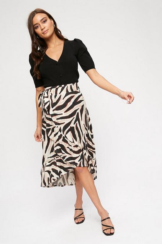 Dorothy Perkins Neutral Zebra Print Wrap Skirt 4